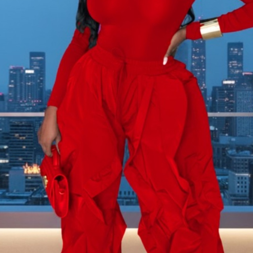 Red Ruffles Pants & Bodysuit Set - Picture 3 of 3